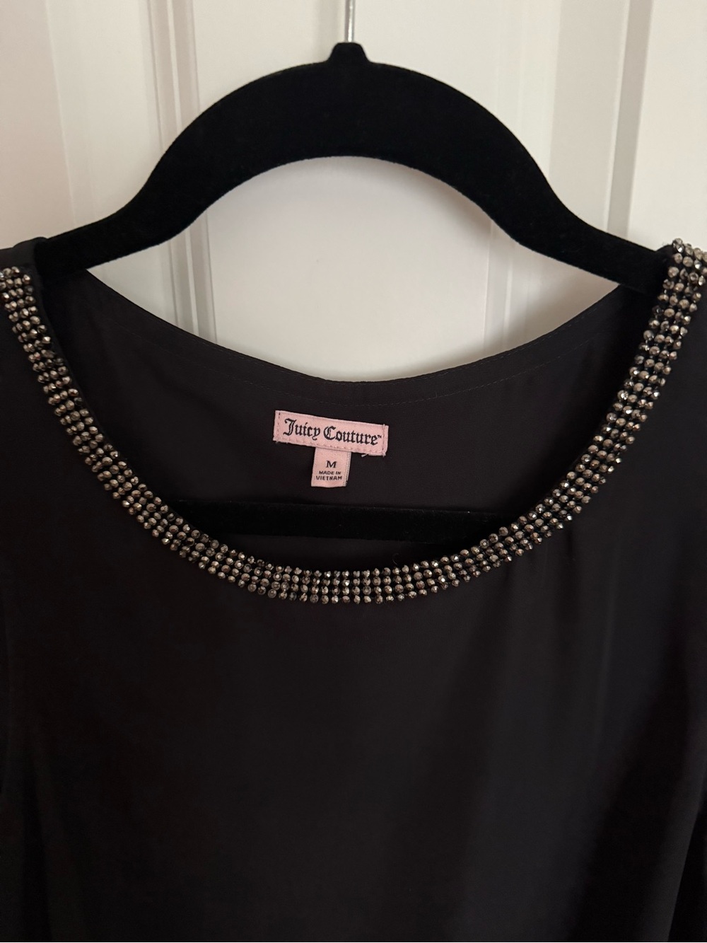 Juicy Couture Black Sleeveless Rhinestone Neckline Camisole